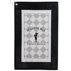 Pebble Beach Spanish Bay Bagpiper Golf Towel